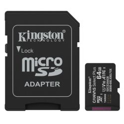 Kingston 64GB Canvas Select Plus MicroSDXC Card - 100MB/s A1 UHS-I Kingston 64GB Canvas Select Plus MicroSDXC Card - 100MB/s A1 UHS-I